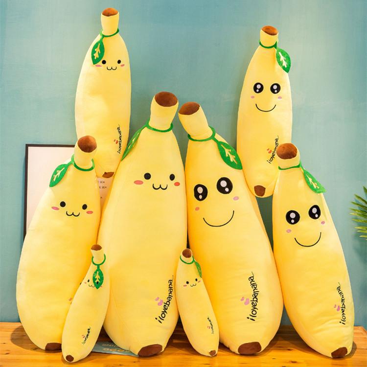 Plush Toys Cute Yellow Banana Stuffed Animals Soft Kids Child Doll Home Decoration Birthday Gifts High Quality Wholesale 35cm