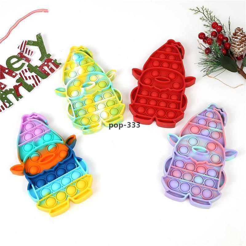Cute Push Bubble Fidget Toys Santa Claus Gifts Decompression Toy For Children Adults Antistress Reliver