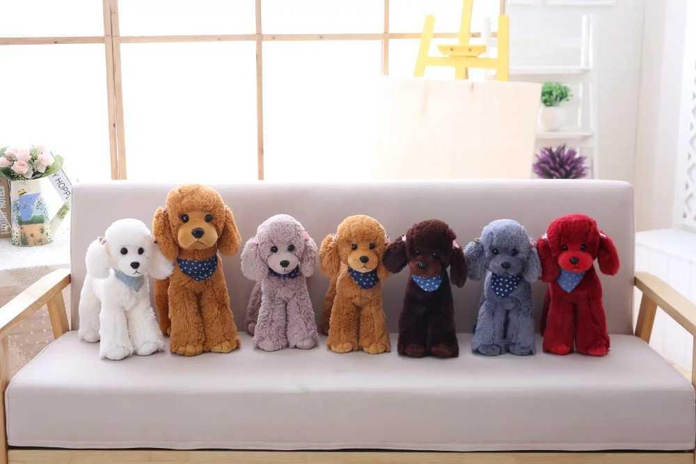 Cute Poodle Teddy Dog Simulation Stuffed Animal Plush Toy Girls Birthday Gift Home Decoration H0910 H1025