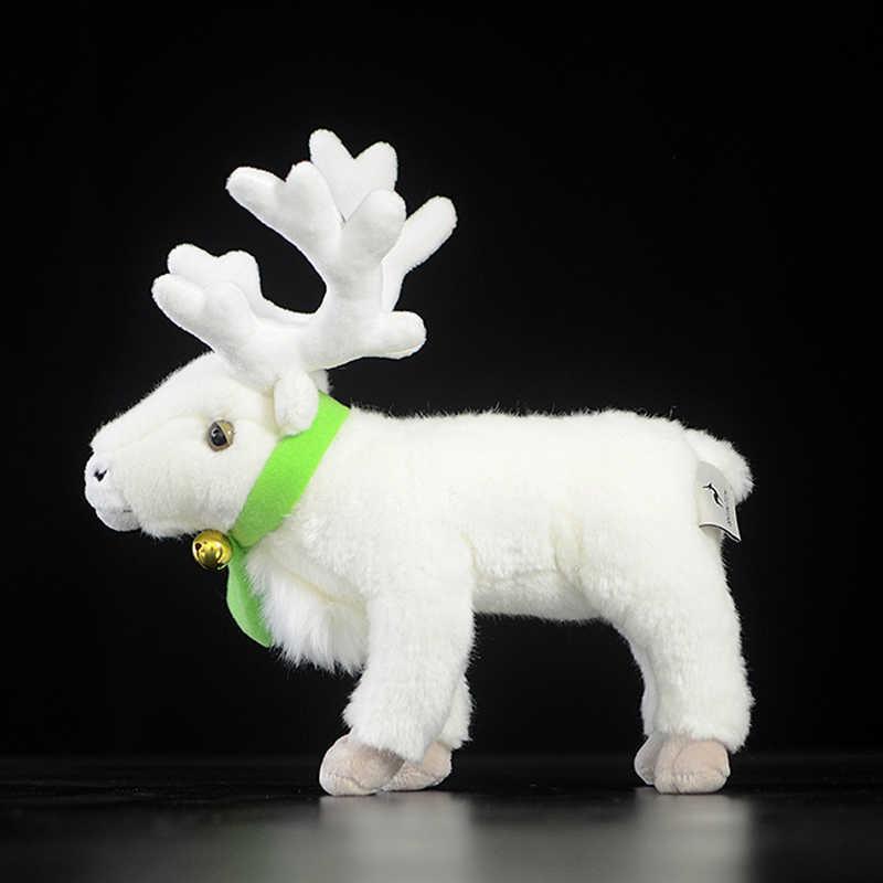 24 cm simulation reindeer cute reindeer doll white reindeer plush toy simulation animal children Christmas gift H1025