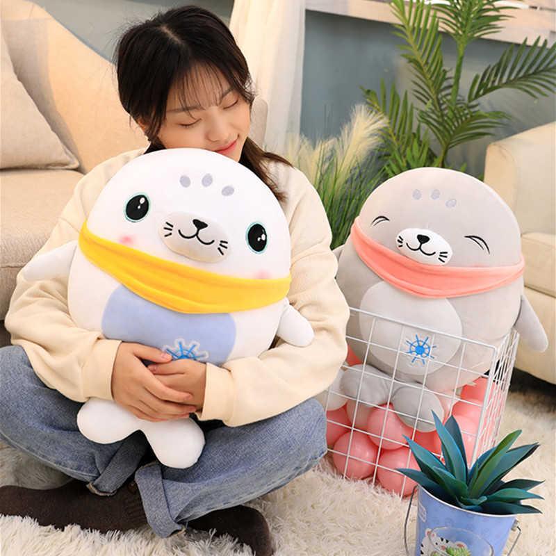1pc 35/45/55CM Cute Navy Series Seal Plush Toys kawaii Scarf Sea Lion Dolls Stuffed Soft Pillow for Children Birthday Gifts H1025