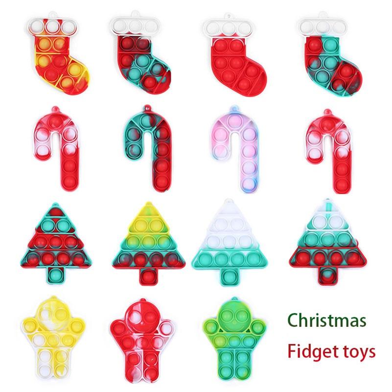 Fidgeti Toys Christmas gifts Finger Bubble Decompression Silicone Press Candy Socks Desktop Educational Toy