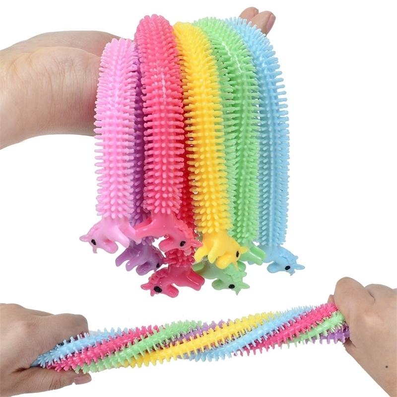 Fidget Sensory Toy Noodle Rope TPR Stress Reliever Toys Unicorn Malala Le Decompression Pull Ropes Stress Anxiety Relief Toys For Kids H3206