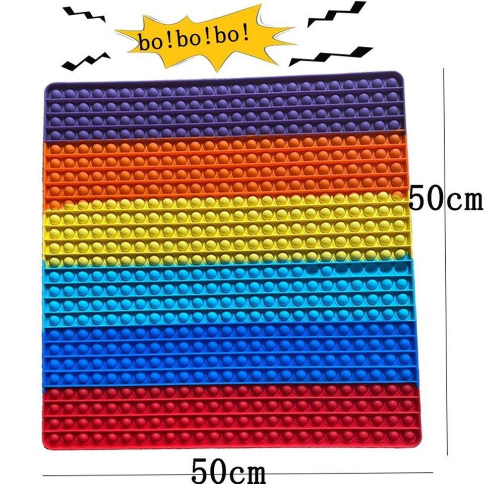 50CM!!! Super Big Size Push Bubble It Fidget Toys Rainbow Autism Needs Squishy Stress Reliever Rainbow Toys Adult Kid Funny Anti-stress Fidget Party G