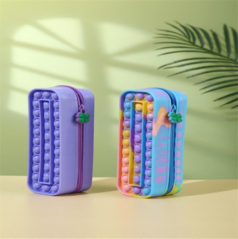Decompression Push Bubble Artifact Handbag Style Fingertip Toys Sensory Toy Simple Dimple Compression Stationery Storage Pen Case