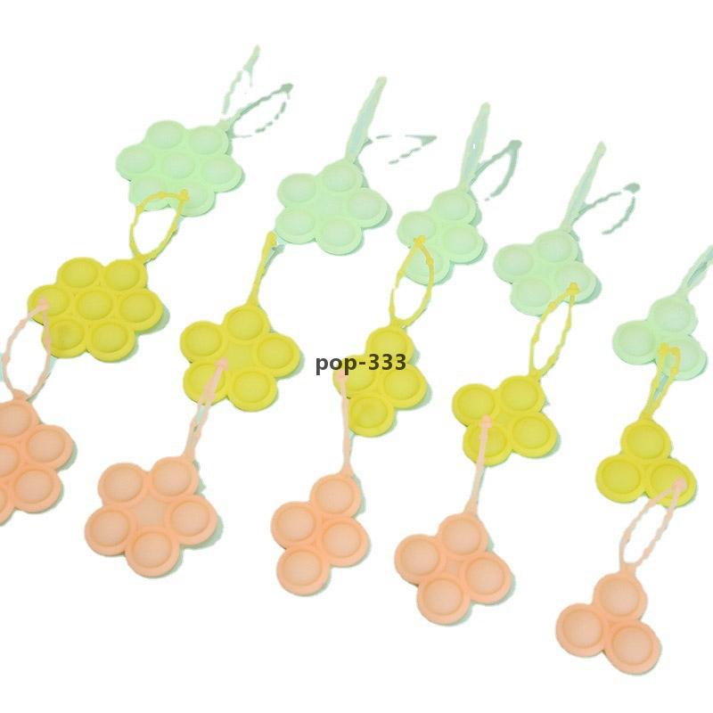 Fidget Reliver Stress Toys 5 styles of fluorescent keychains Rainbow Push Bubble anti-stress Toys Adult Children Sensory Toy To Relieve Aut