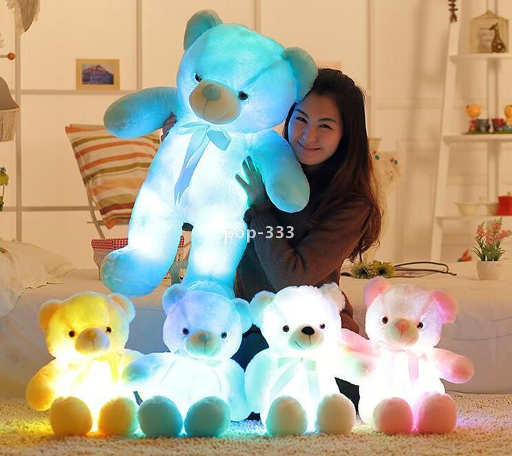 30cm 50cm teddy bear doll with built-in led colorful light luminous function Valentine s day gift plush toy Stuffed & Plush Animals by