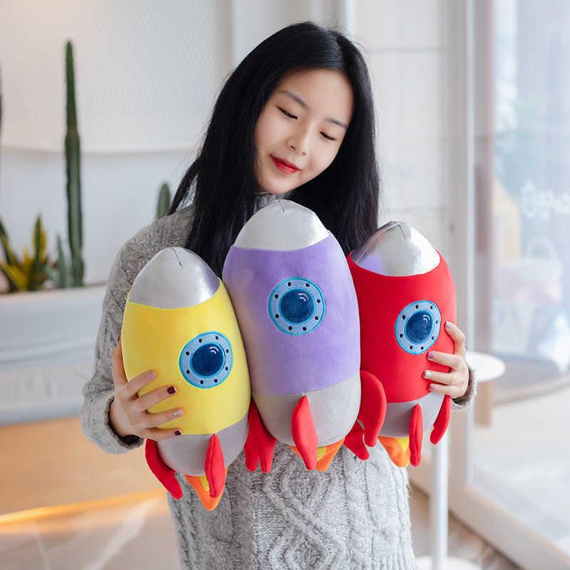 Doll Space Series Rocket Pillow Cute Spaceship Creative Gift Doll Plush Bedside Pillow Toy H0910 H1025