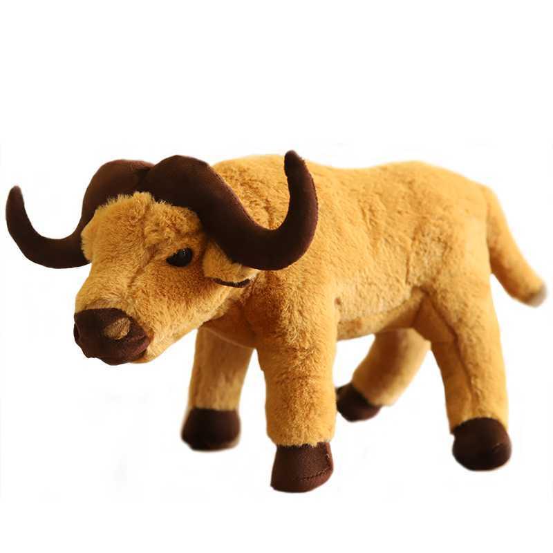 3D Simulation Old Scalper Buffalo Plush Toys Stuffed Animals Brinquedos Baby Home Decoration Sofa Pillow Holiday Halloween Gifts H1025