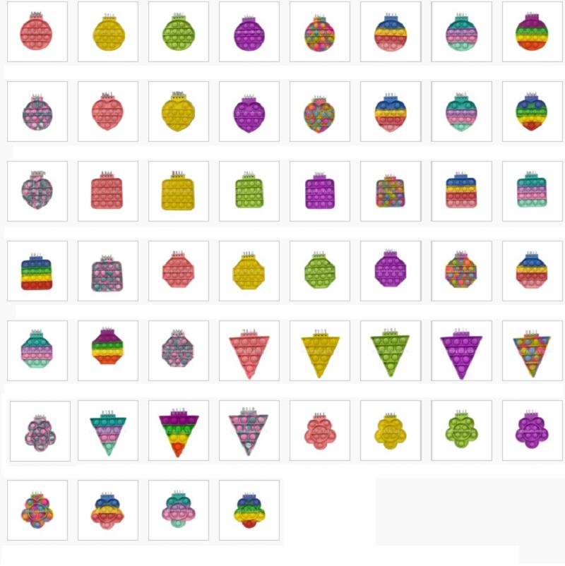 Fidget Toys Christmas Halloween Rainbow notebook Push Bubble Anti Stress Educational Children Study Decompression Toy Gift surprise wholesale In Stock
