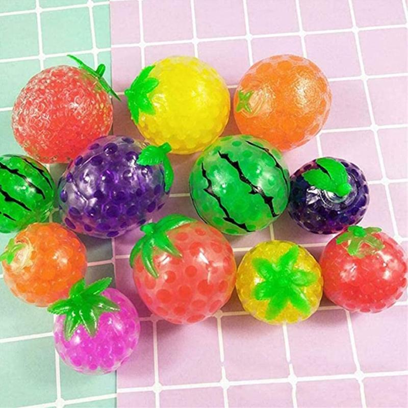 Decompression Toy Venting fruit bead hand pinch play series of transparent beads ball sales