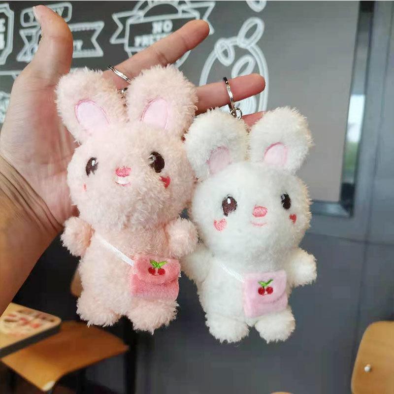 15cm rabbit plush toy stuffed animal keychain bag pendant high quality cute rabbits key chain pendants