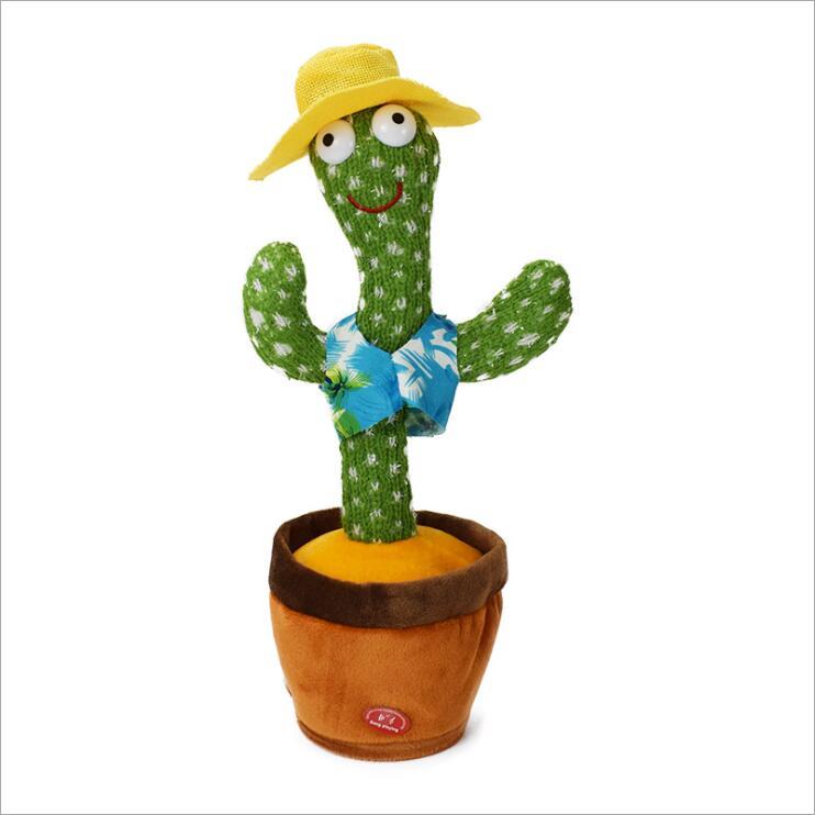 Dancing Cactus Dolls Plush Toy Electric Singing 120 Songs Twisting Luminous Recording Learning To Speak USB Charger Birthday Gifts Creative Ornaments 