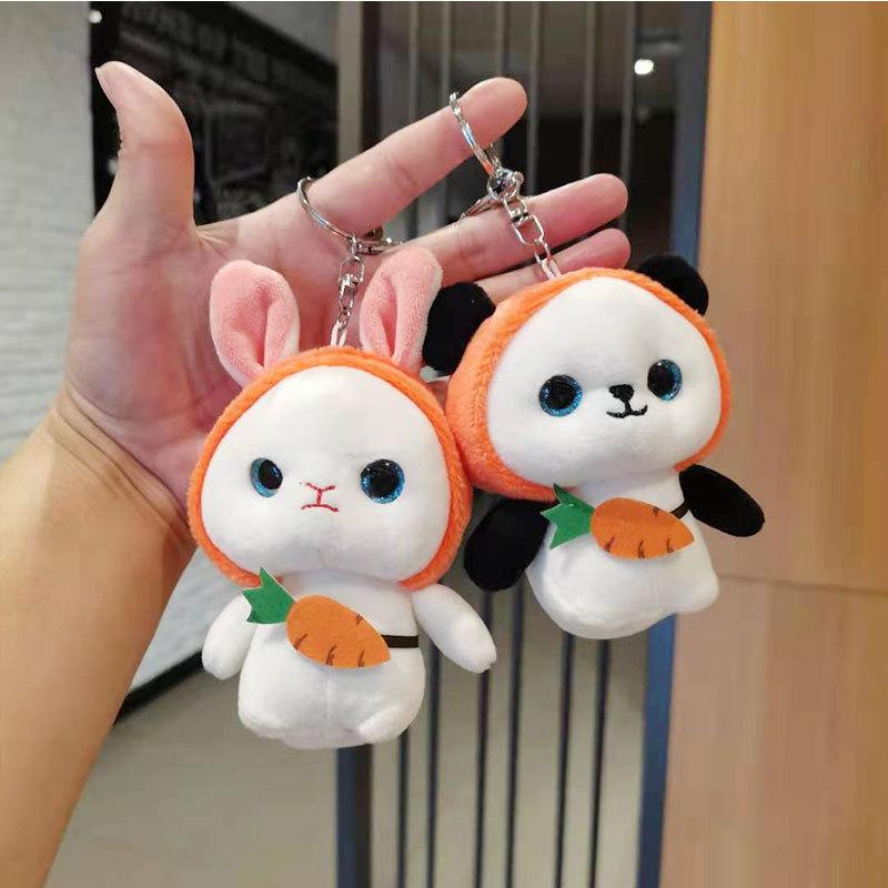 12cm rabbit panda plush toy doll keychain pendant high quality stuffed animals toys dolls bag pendants