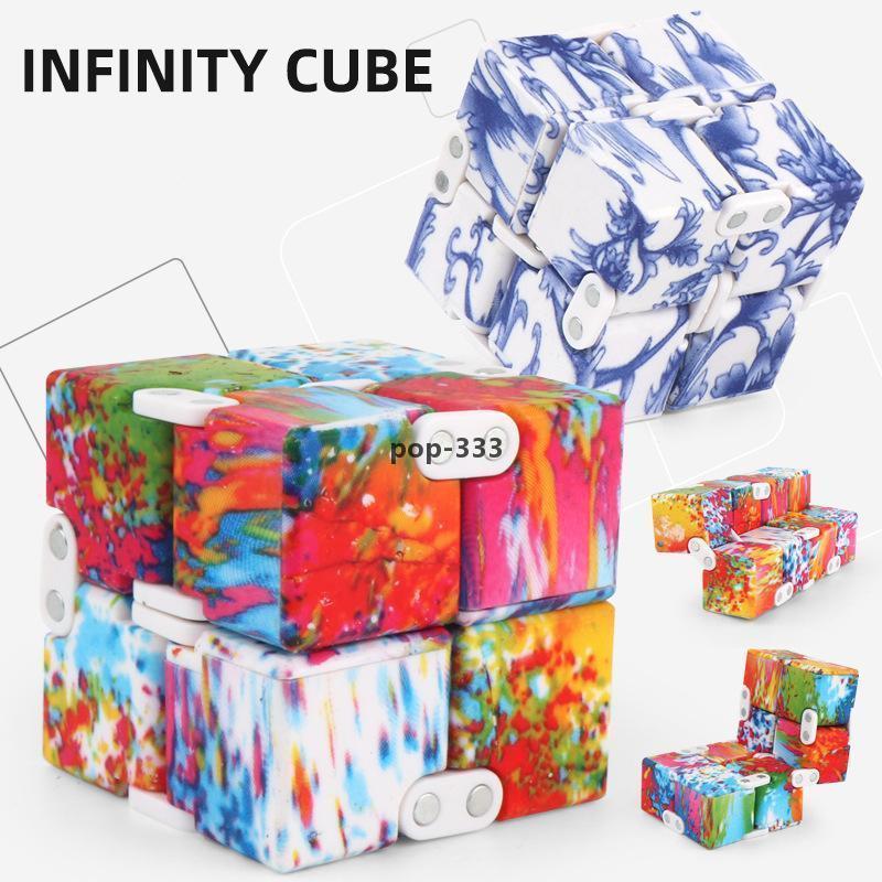 Decompression IN 10 Colors Color Infinity Cube Mini Toys Kids Magic Blocks Adults Finger Anxiety Stress Relief
