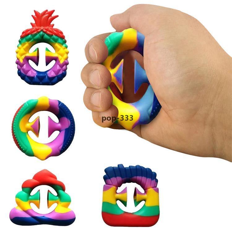 2021 toy Fidget Rainbow color reducing silicons reducing grips stress grip strength of adult children toys it