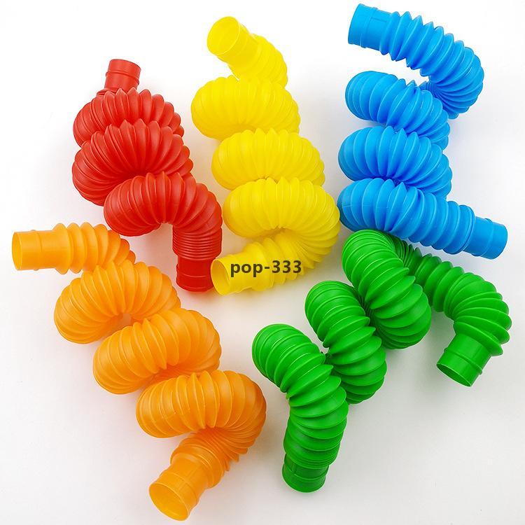Colored stretch plastic pipe expansion bellows toys children s stress relief