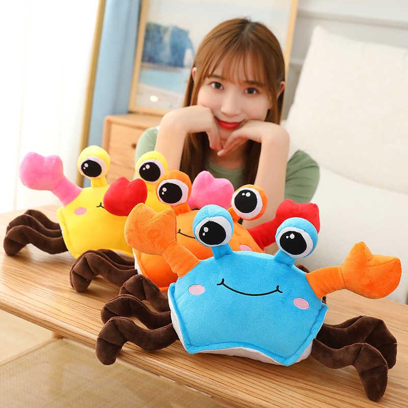 35cm Cute Crab Plush Toy Doll Ragdoll Three-Color Optional Orange Blue Yellow Gift for Children H1025
