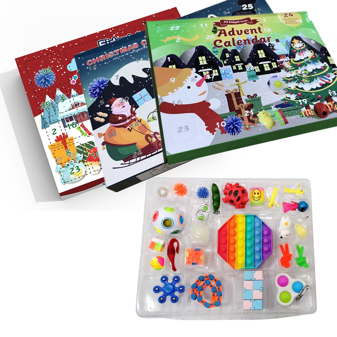 Fidget Toys Favor Christmas Blind Box 24 Days Advent Calendar Xmas Kneading Music Gift Boxes Countdown Children Gifts Surprise wholesale