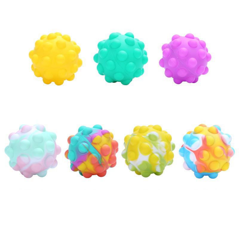 Fidget Toys Sensory Fashion 3D Silicone Color Decompression Ball Push Bubble Anti Stress Educational Children And Adults Toy Surprise wholesale In Sto
