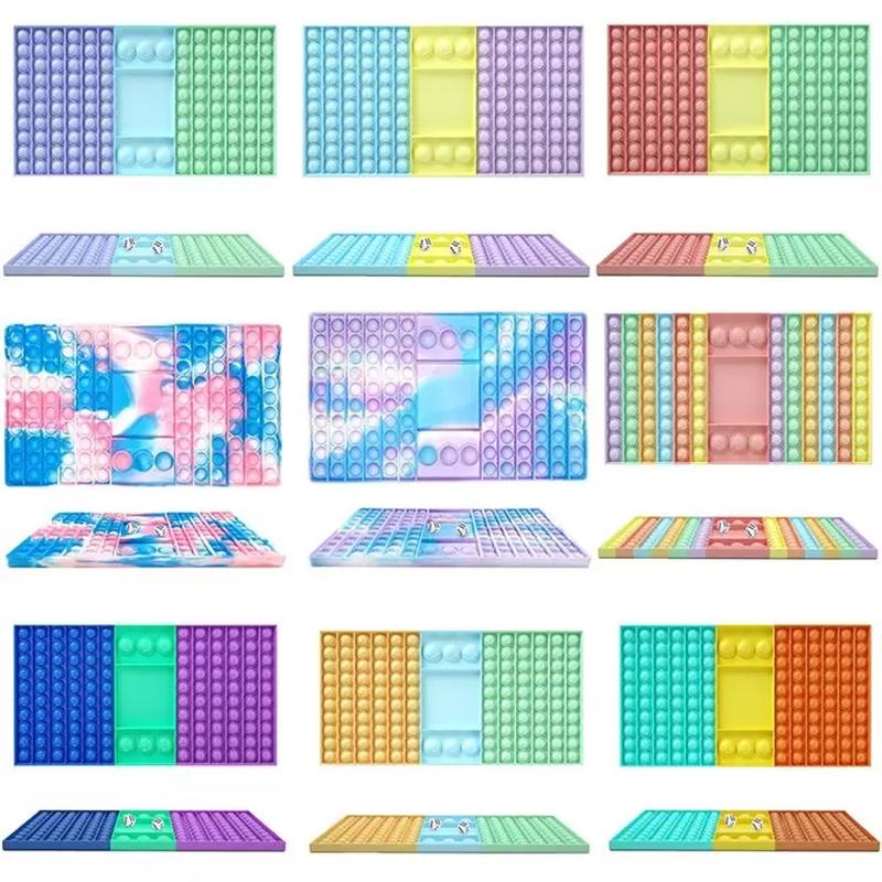 Big Size Game Rainbow Chess Board Decompression finger Toy 13 style Push Bubble Sensory Toys Stress Relief Interactive PartyGame SensoryToys