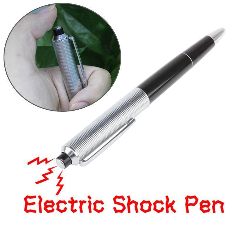 toys Pen With Box Packaging April Fools Day exotic ballpoint pens Shocking Electric Shock Toy Gift Joke Prank Trick Fun