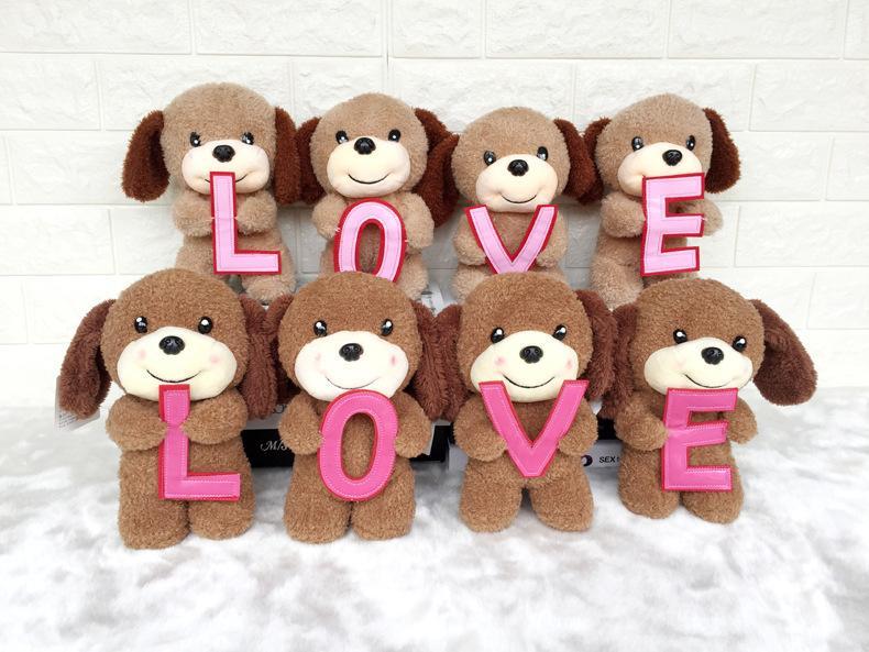 2018 Creative cute LOVE puppy LOVE dog dolls stuffed animals toys valentine s day gift plush toys wholesale