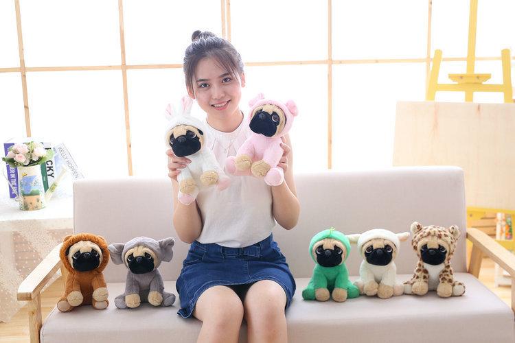 2019 hot creative plush toy dressing sand dog doll wearing hat cute puppy doll plush toy wedding gift doll