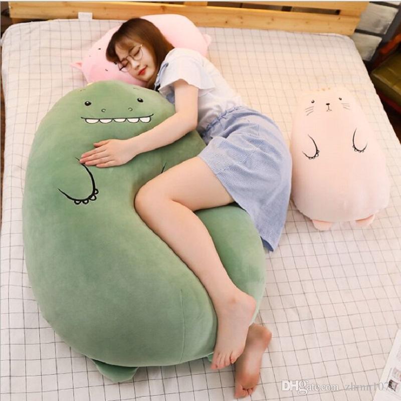 50 cm Dinosaur pillow plush toys cute pig doll girls bed holding a sleeping doll long pillow cushion doll