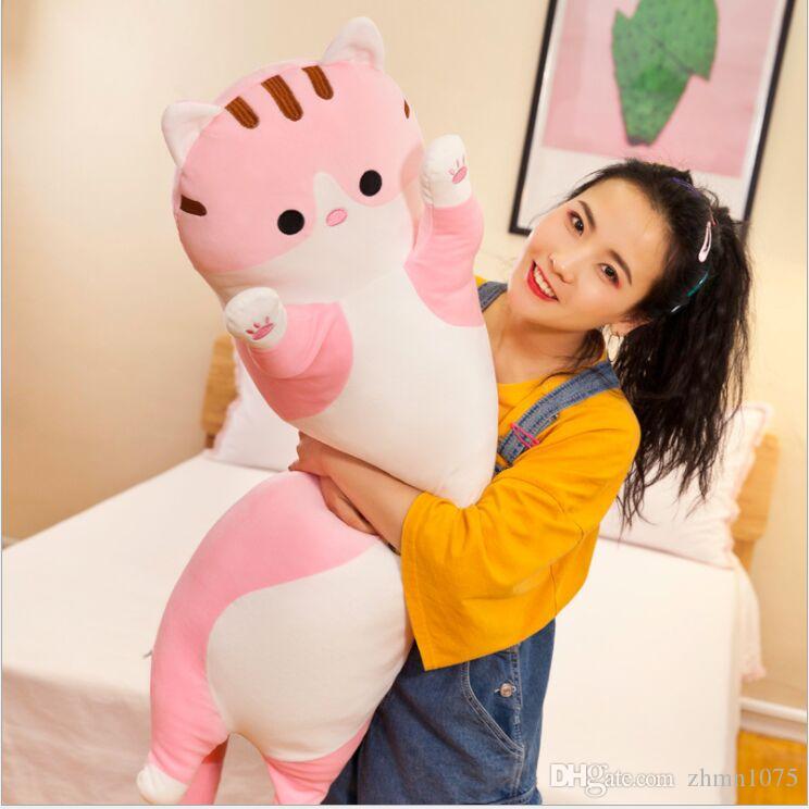 50cm/70cm/90cm Hot selling Long lovely cat pillow cute cat plush toys Birthday present Sofa cushion for leaning on