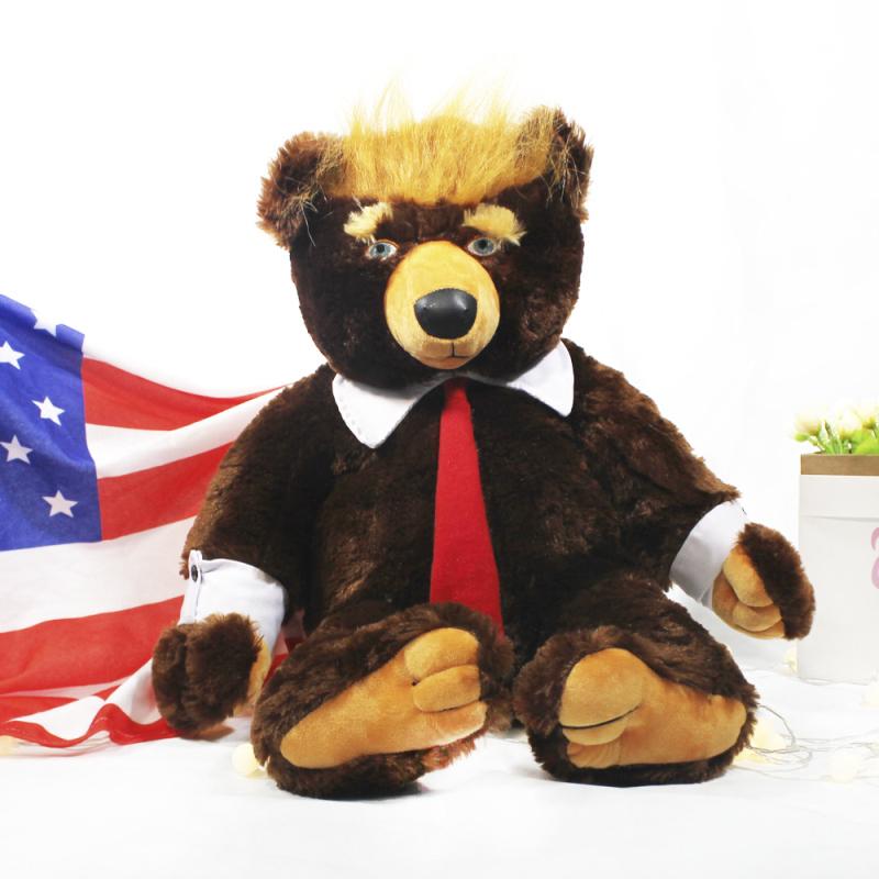 50/60cm Donald Trump bear stuffed animal toy cool USA president bear with flag cute election flag Teddy bear doll plush toy kids gift