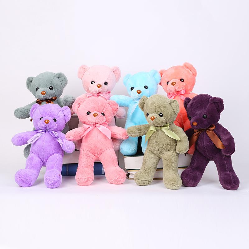 Hot Sale More Color Bear Plush Toy Stuffed For Kids Best Holiday Gifts 25CM 10pcs/Lot