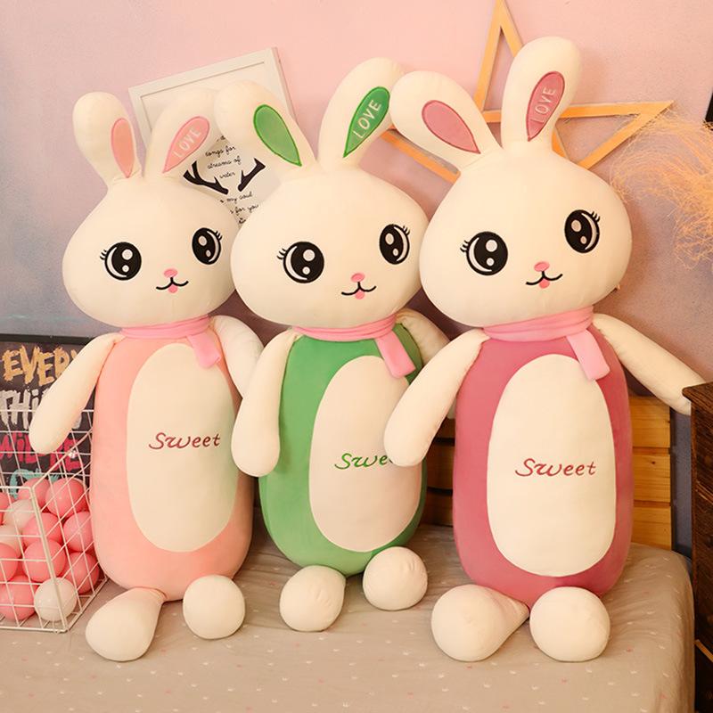 Cute Plush Toys Rabbit Dolls for Kids Children Soft Stuffed Animals Toy Pillow Bedroom Decoration Birthday Gifts High Quality 55cm
