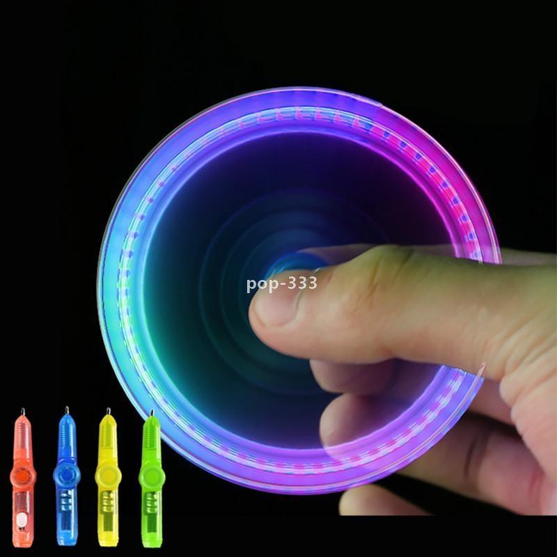 2021 Interesting toy Fingertip Rotating spinner Gyro Pen gloves Led Luminous Office ADHD EDC Anti Stress kinetic desk toys