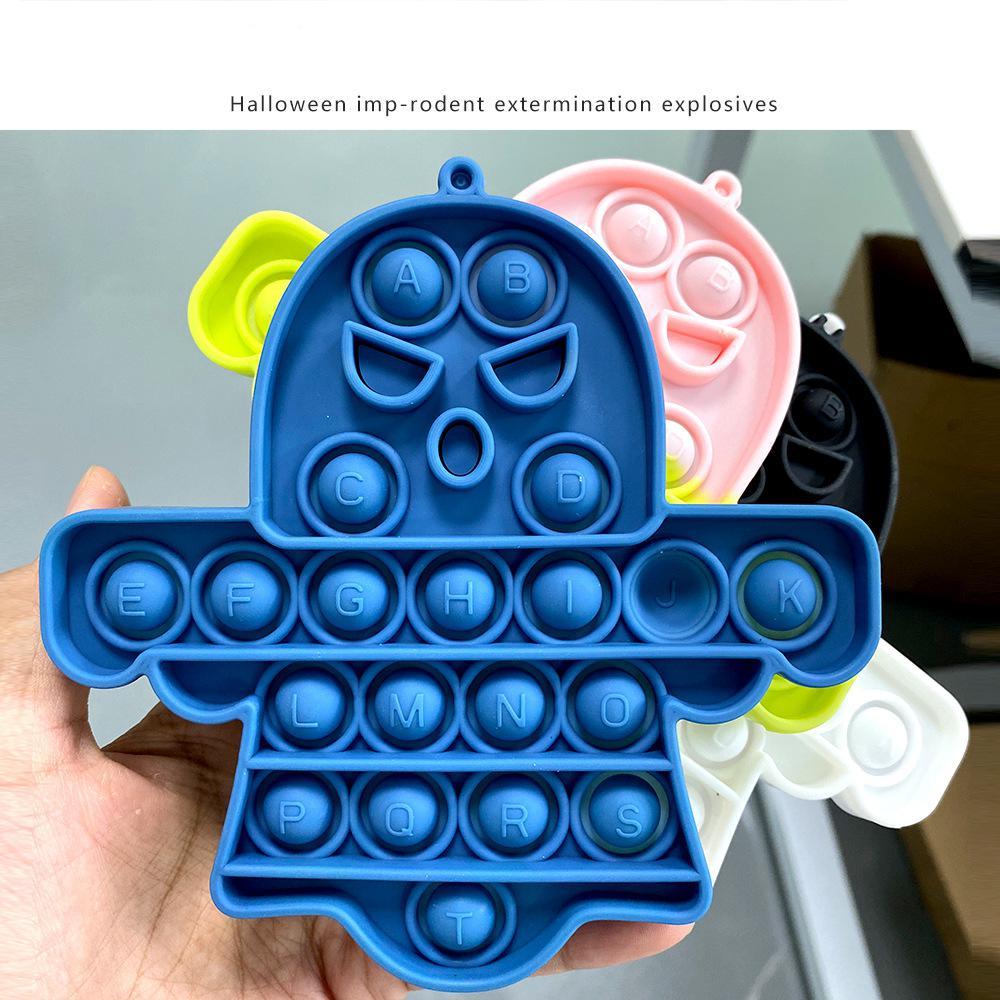 Fidgeting Halloween Ghost Rodent Pioneer Rainbow Silicone Desktop Puzzle Finger Bubble Music Children s Toys