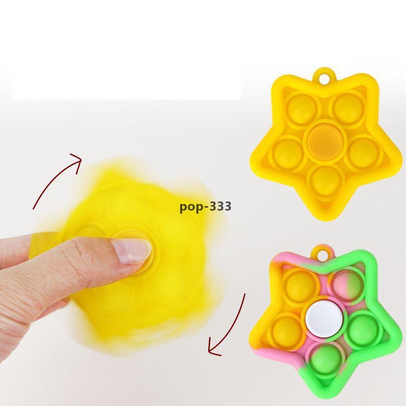 Fidgeting keychain Finger bubble music Silicone fingertip spinning top Unzip toy