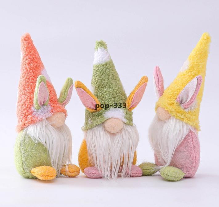 Easter Bunny Gnome Handmade Swedish Tomte Rabbit Plush Toys Doll Ornaments Holiday Home Party Decoration Kids Gift FY7600