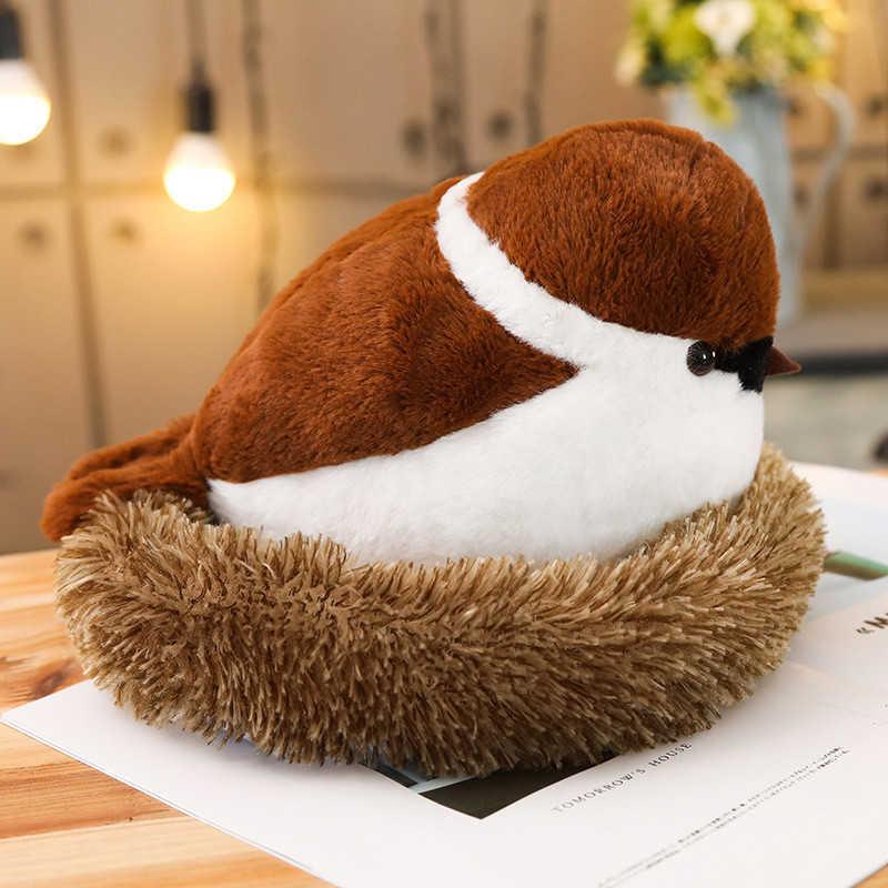 Cute Stuffed Birds with Nest Plush Toys Doll H1025