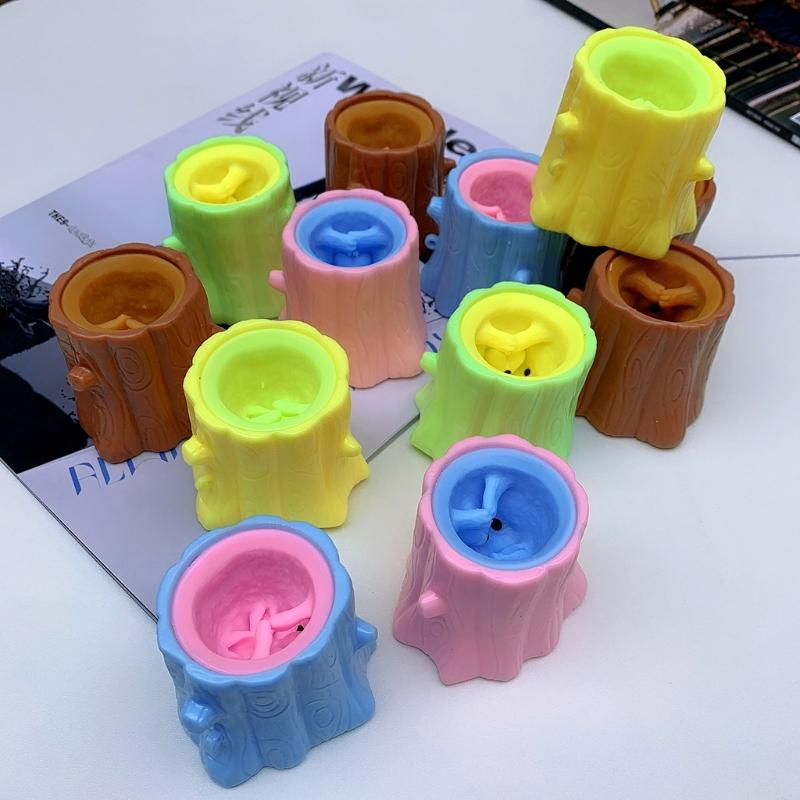 1PC Prank Toy Novelty Pen Container Squeeze Squirrel Sensory Anxiety Fidget