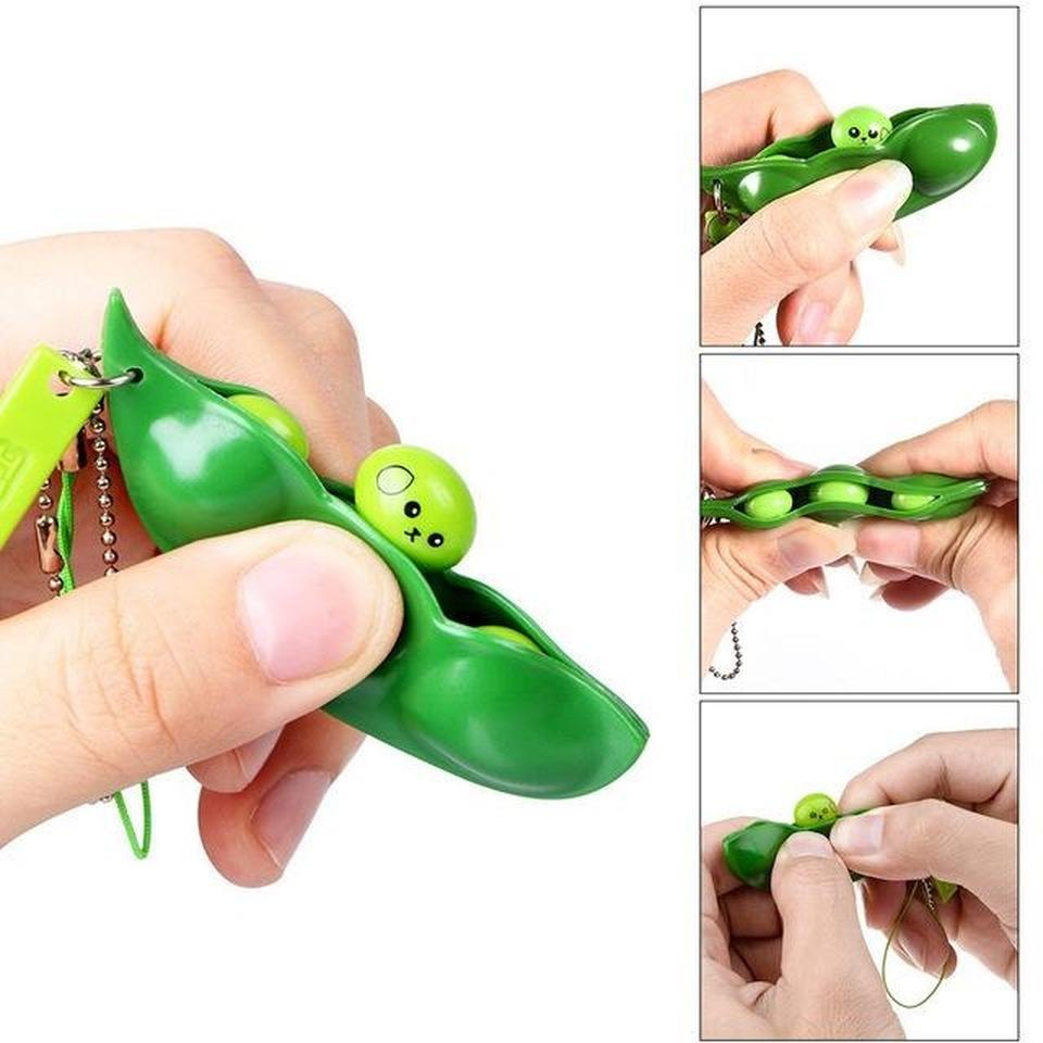 Decompression Edamame Toys Squishy Squeeze Peas Beans Keychain Anti Stress Adult Toy Rubber Boys Xmas Gift Fidget Toys