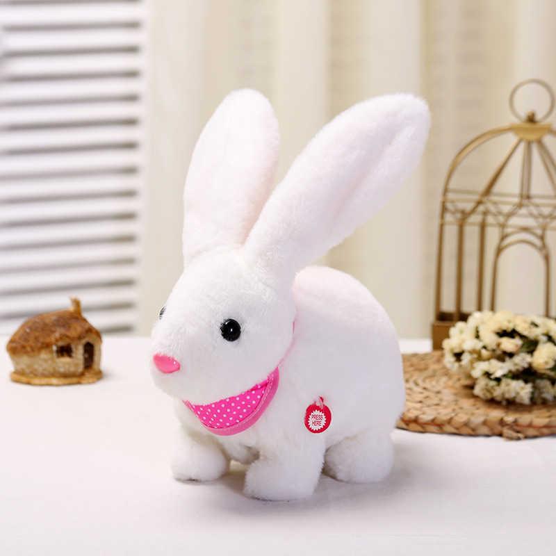 Robot Rabbit Walk Shake Ears Electronic Rabbit Toy Music Plush Pet Sing Songs Run Jump LED Animal Toys For Children Gifts H1025