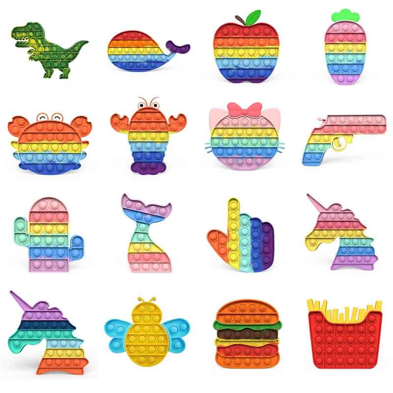 Christmas Halloween gifts Fidget Toy Sensory Push Bubble Autism Special Needs Anxiety Stress Reliever for Office Fluorescen