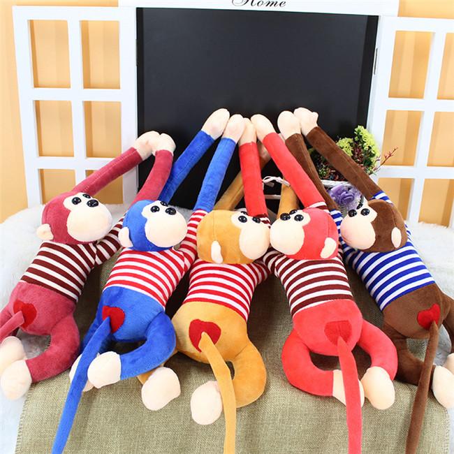 45cm Cute Monkey Plush Toys Stuffed Animals Dolls Plush Toy Stripe Monkey Doll Kids Toy Doll Soft Plush Toy Birthday Gifts