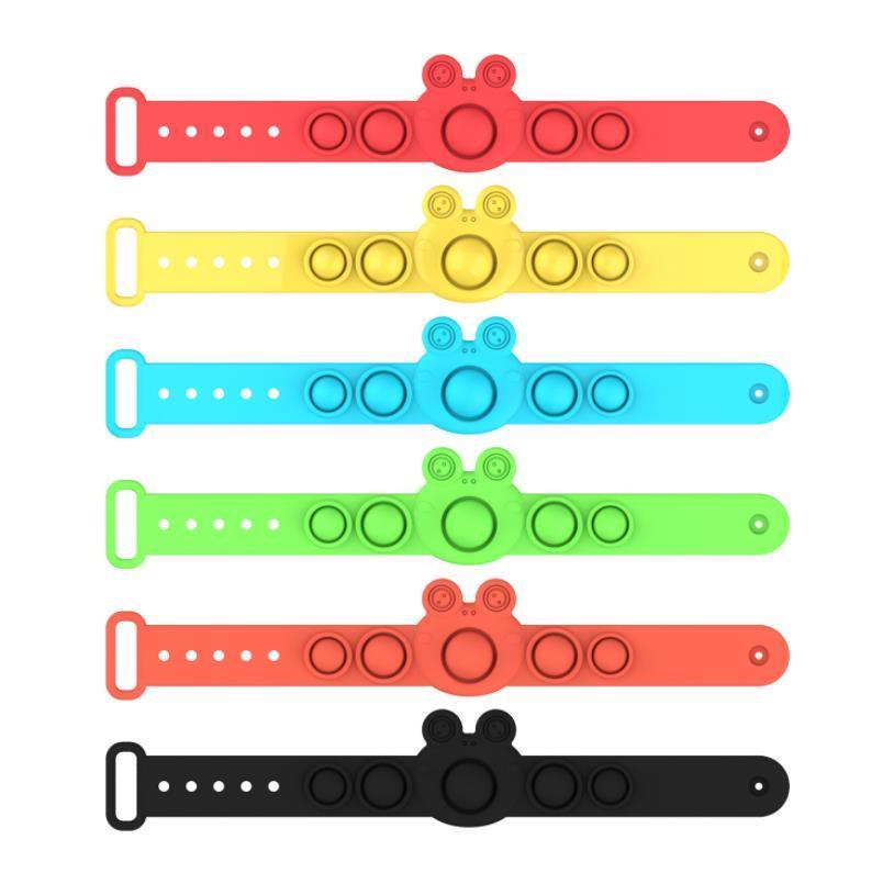 Decompression Fidget fun stress relieving toy at work turning on the flip key ring jigsaw pressing finger foam band child silicone bracelet toys