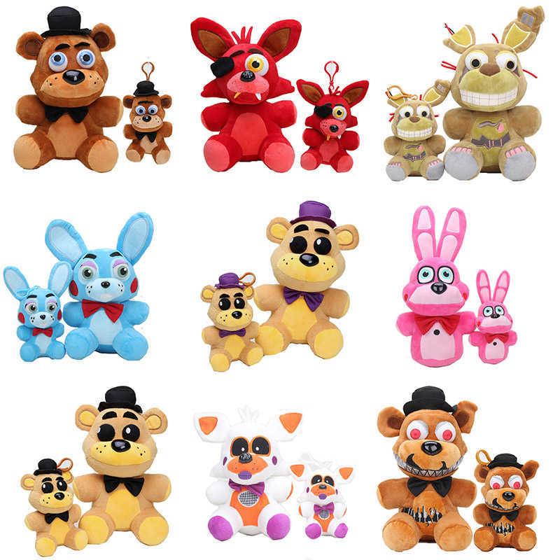 2pcs/set 15/25cm FNAF Toy Freddy Fazbear Toys Golden Bear Nightmare Foxy Stuffed Dolls FNAF Plush toys H0910 H1025