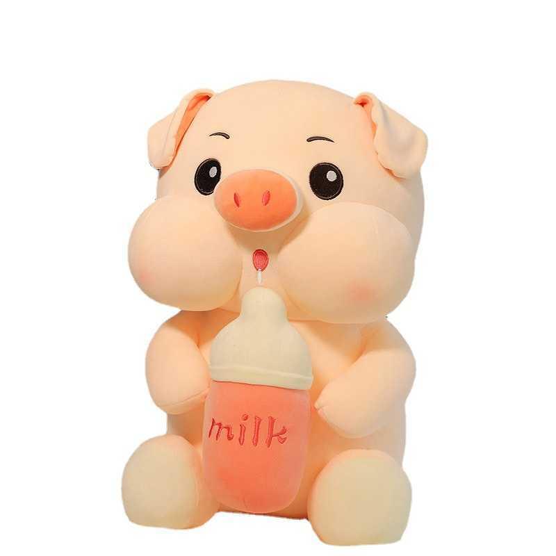 Stuffed Plush Bottle Pig Toys Pillow Kawaii Sleeping Pillow Cute Pig Doll Plush Toy Children Birthday Present H1025