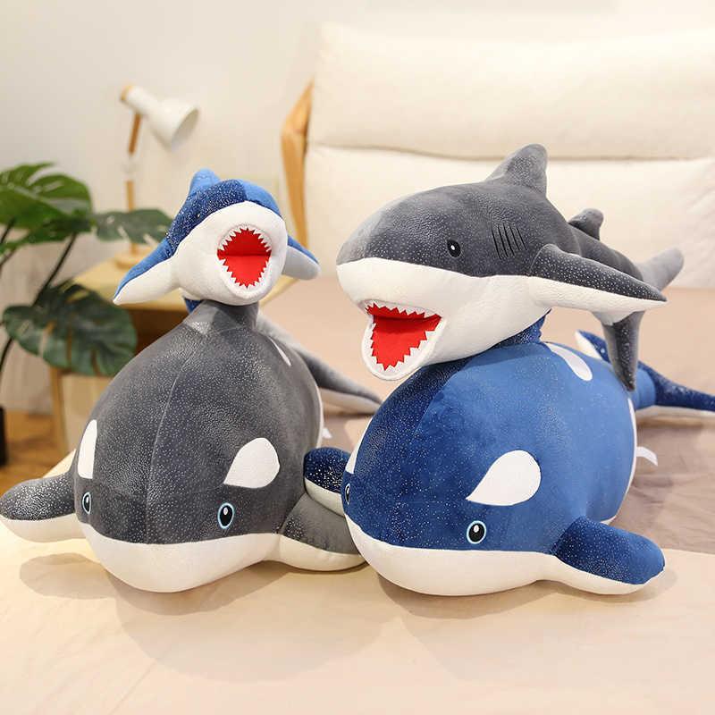 Popular 1PC Whale Plush Toys Sleeping Pillow Travel Companion Toy Cute Stuffed Animal Fish Pillow Toys H1025