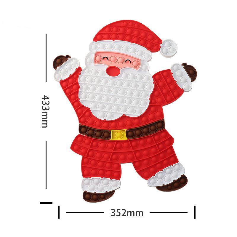Fidget Decompression Toys Push its Colorful The Shape of Christmas Santa Claus Feature Popper Bubble Fingertip Sensory Toy for Children Gifts