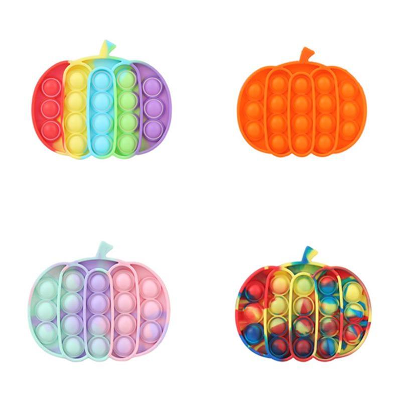 Decompression Fidget Toys Silicone Pumpkin Shape Push Bubble Sensory Toy Anti-stress Relaxing Autism Stress Relieve Special Needs