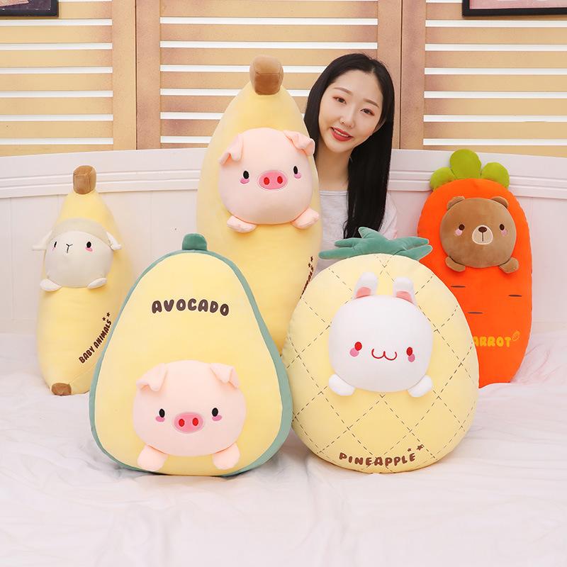 Fruit plush toy creative doll stuffed Animals pillow banana soft kids high quality dolls